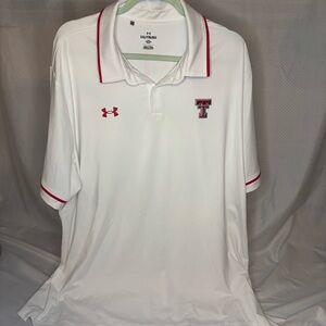 Under Armour White Polo with Red Accents